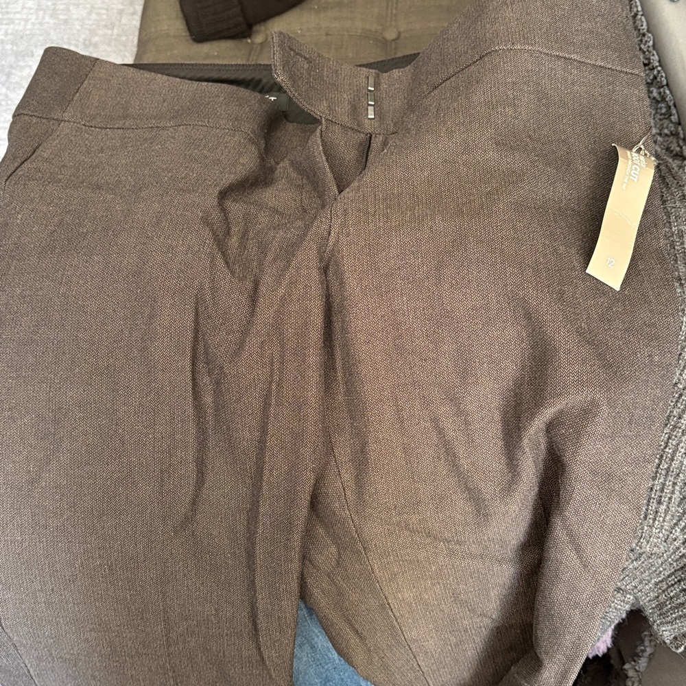 NWT Ann Taylor Loft Women’s Marisa Boot Cut Dress Pants Dark Grey Size 12